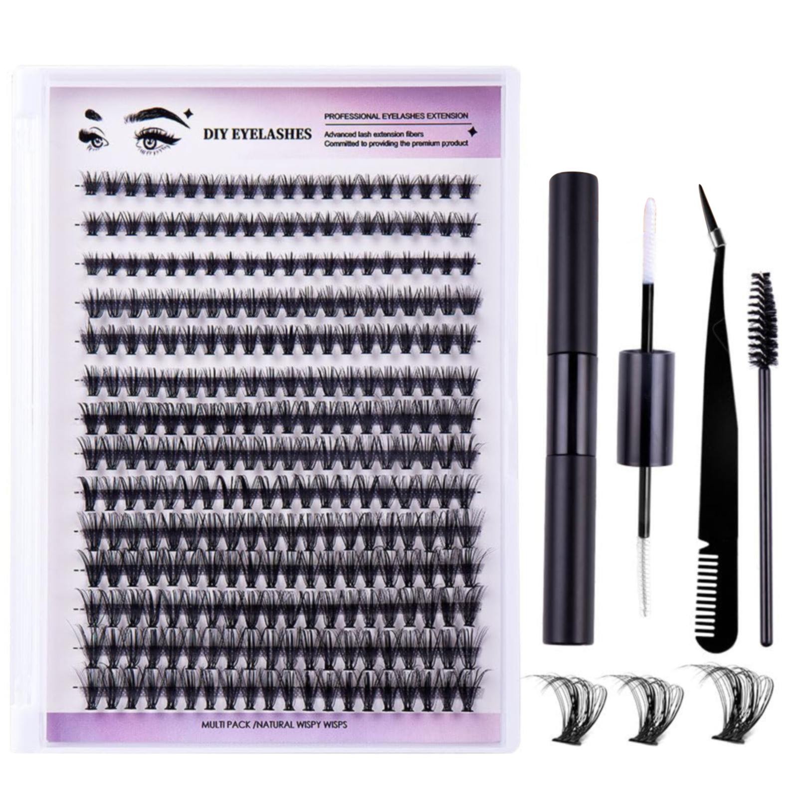 leiYoun Eyelashes eyelashes natural 2024 New DIY Lash Extension Kit 280pcs Individual Lash Clusters Kit Lash Kit Natural Eyelash Extension Kit With Lash And Seal And Remover Lash Tweezers Creates N
